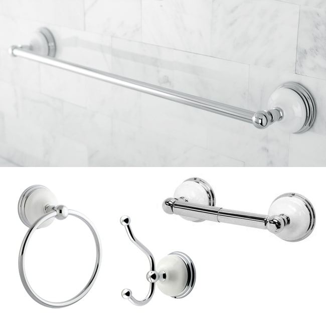 Chrome 4 piece Brass Bathroom Accessory Set