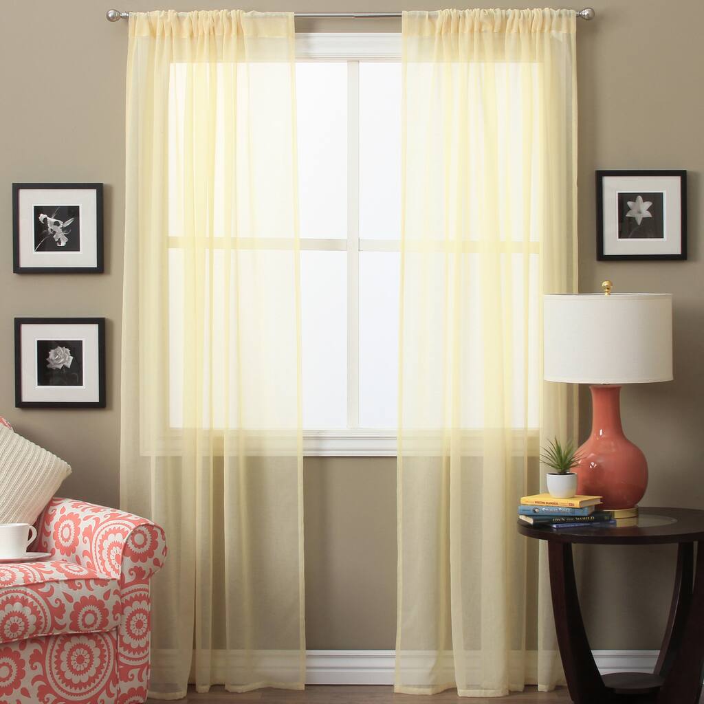 Lucerne 63-inch Sheer Curtain Panel Pair - 52 x 63 - 52 x 63
