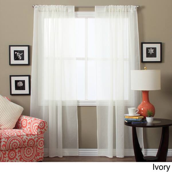 Lucerne 63 Inch Sheer Curtain Panel Pair 52 X 63 Inch Sheer Curtain Panel Pair