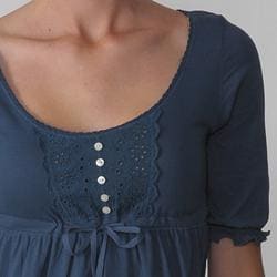 Illusion Juniors 1/2 sleeve Eyelet Babydoll Top