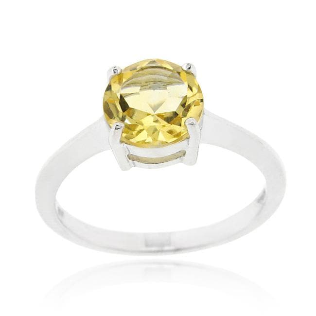   Sterling Silver 1 1/5ct TGW Citrine Solitaire Ring  