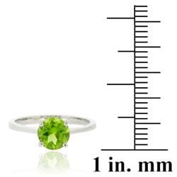 Glitzy Rocks Sterling Silver 1 1/4ct TGW Peridot Solitaire Round Ring Glitzy Rocks Gemstone Rings