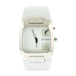 Shop Nixon Men S The Banks White Leather Strap Watch Free