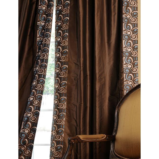 Exclusive Fabrics Embroidered Piccadilly 84-inch Curtain Panel