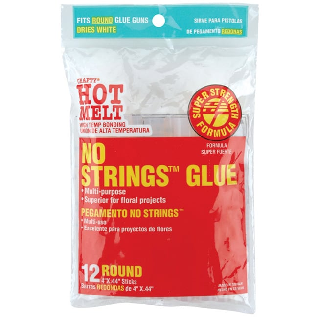 Adhesive Tech No Strings Glue Sticks (pack Of 12) (4 inches high x 0.44 inches in diameterPackage contains 12 round glue sticksSuper strength formulaHigh temperature bondingFits round glue gunsDries whiteEliminates nuisance cobwebs and glue stringsFlows 