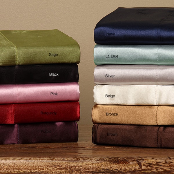 Silky Satin King/ California King size 4 piece Satin Sheet Set