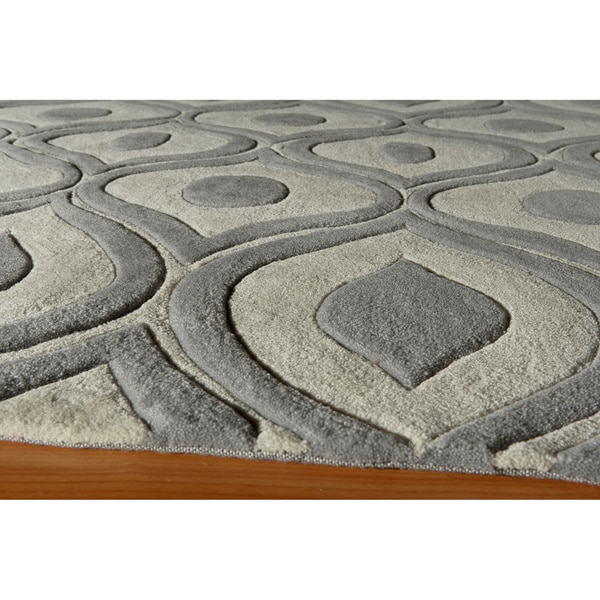 Momeni Bliss Grey Waves Hand-Tufted Rug (8' X 10') - 8' x 10'