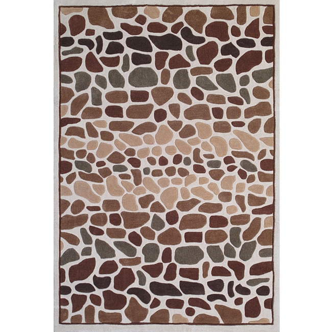 Hand tufted Pebbles Ivory Rug (8 X 10)