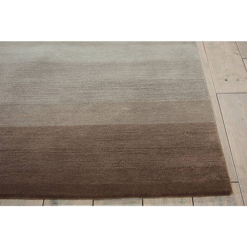 Nourison Contour Transitional Ombre Watercolor Blues, Grey and Green Hand-tufted Area Rug