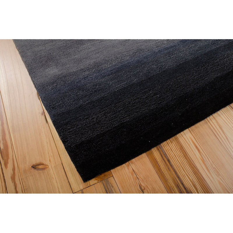 Nourison Contour Transitional Ombre Watercolor Blues, Grey and Green Hand-tufted Area Rug