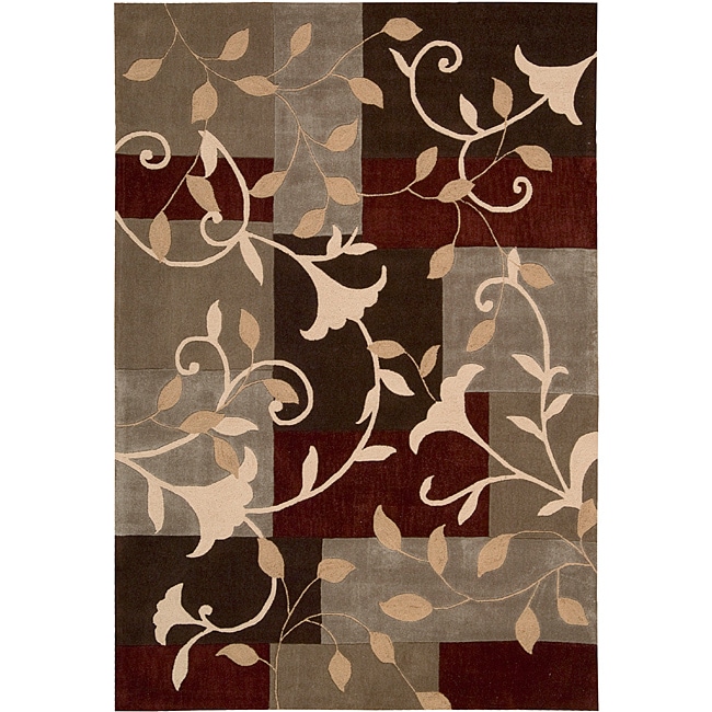 Nourison Hand tufted Contours Mocca Rug (73 X 93)