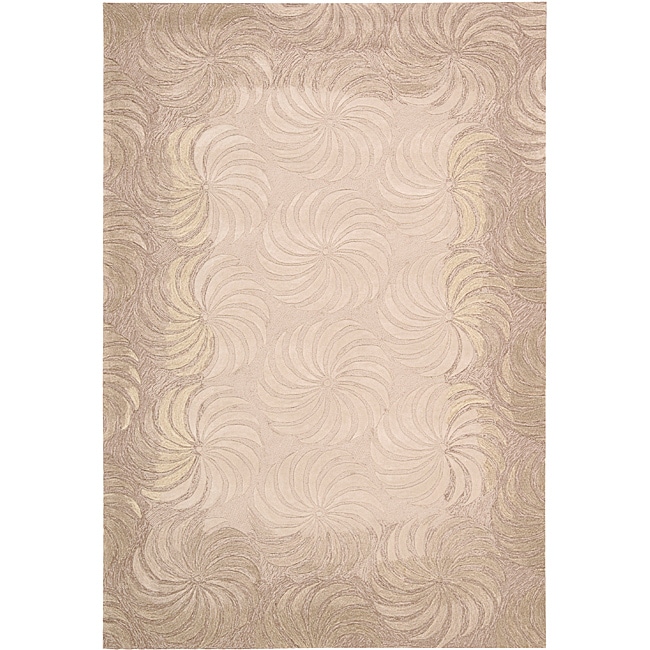 Nourison Hand tufted Contours Taupe Rug (73 X 93)