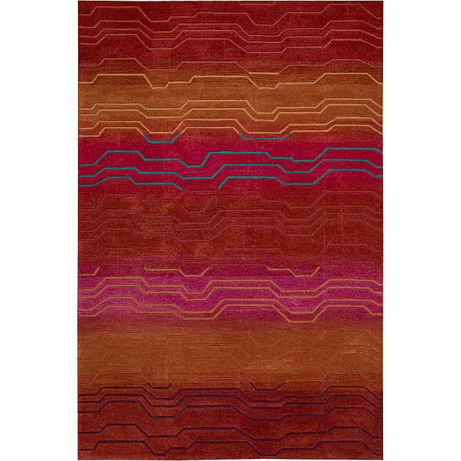 Nourison Hand tufted Contours Sunburst Rug (73 X 93)