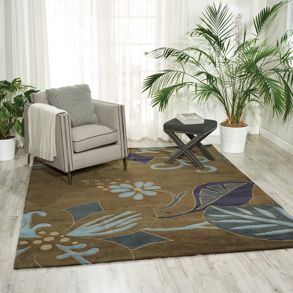 Nourison Contour Modern Contemporary Oversized Leaf Hand-tufted Area Rug