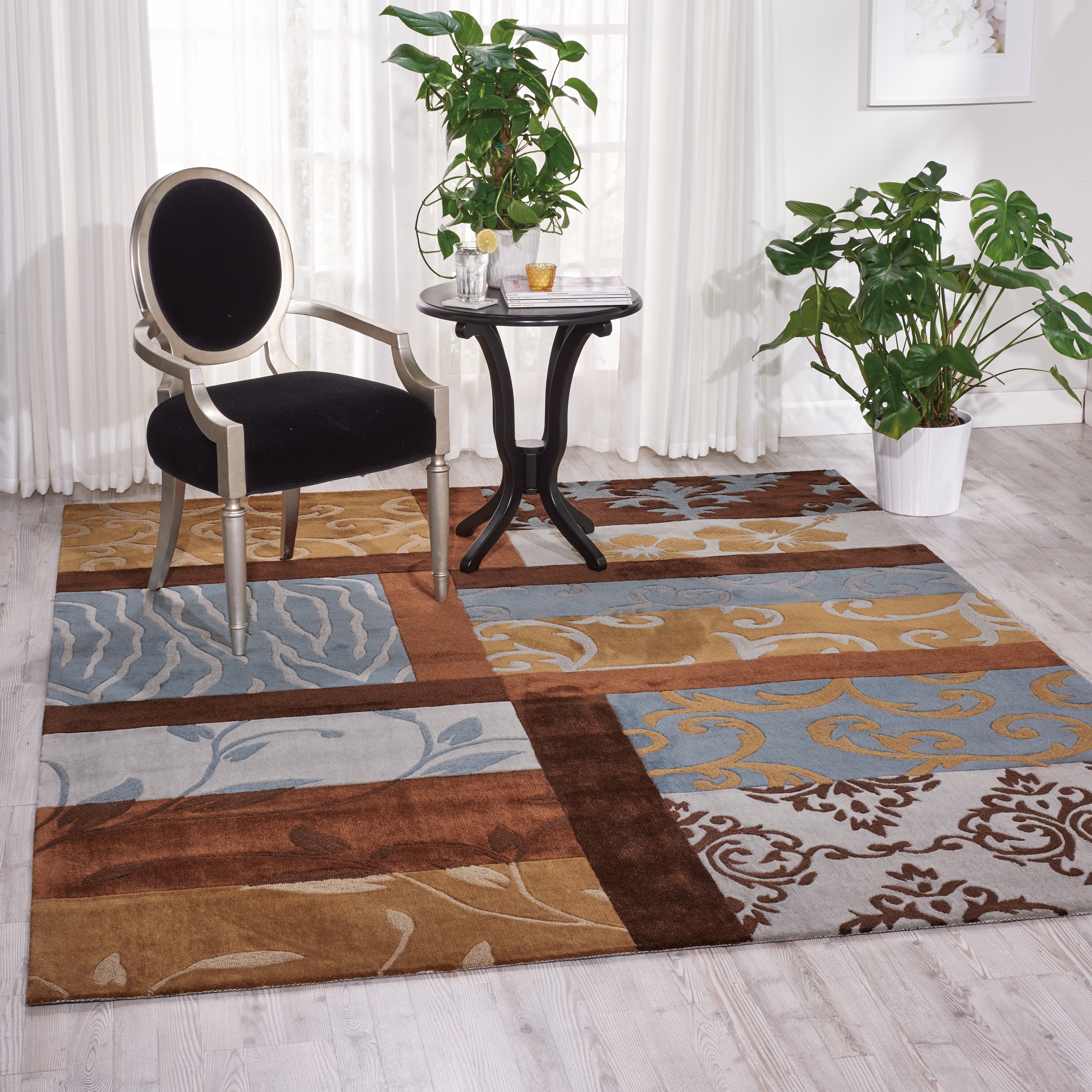 Nourison Contour Multicolored Contemporary Patchwork Hand-tufted Area Rug
