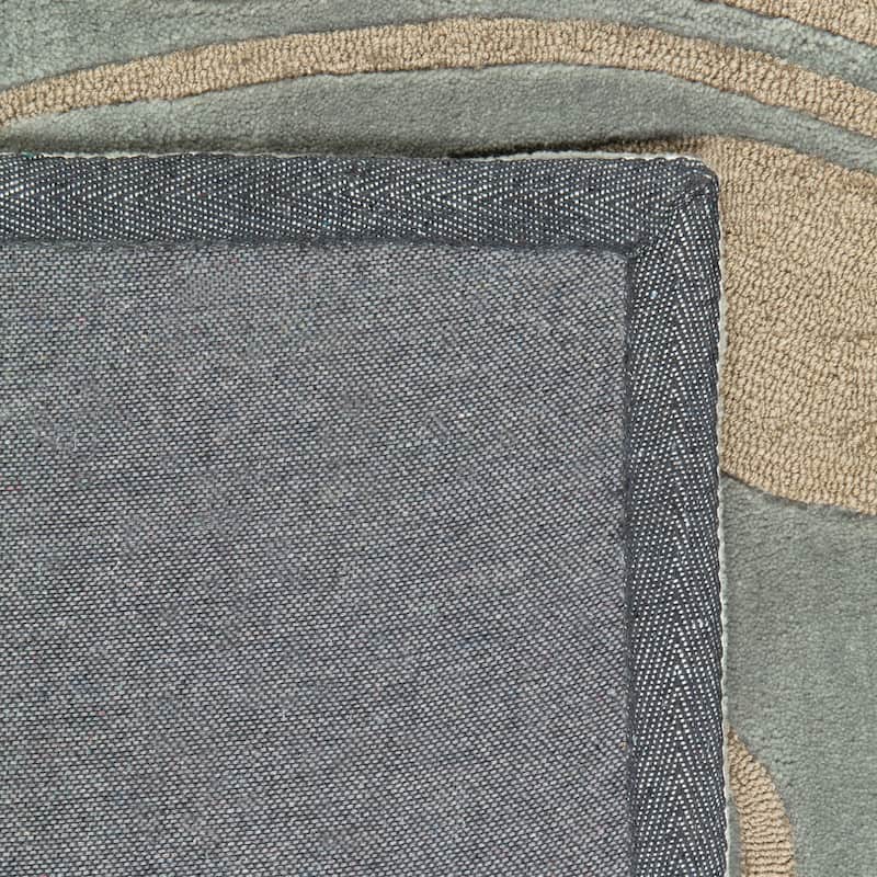 Nourison Contour Luminous Oversized Scrolling Leaves White Grey Hand-tufted Area Rug