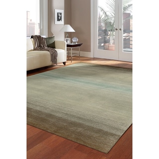 Nourison Contour Transitional Ombre Watercolor Blues, Grey and Green Hand-tufted Area Rug