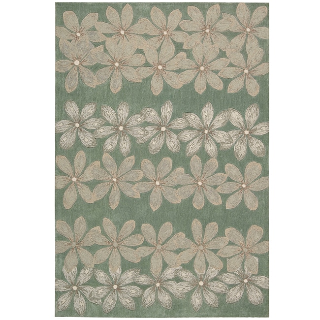 Nourison Hand tufted Contours Floral Sage Rug (8 X 106)