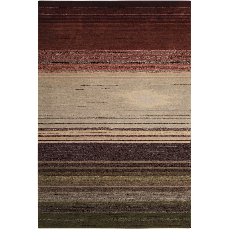 Nourison Contour Transitional Impressionist Horizontal Stripe Hand-tufted Area Rug