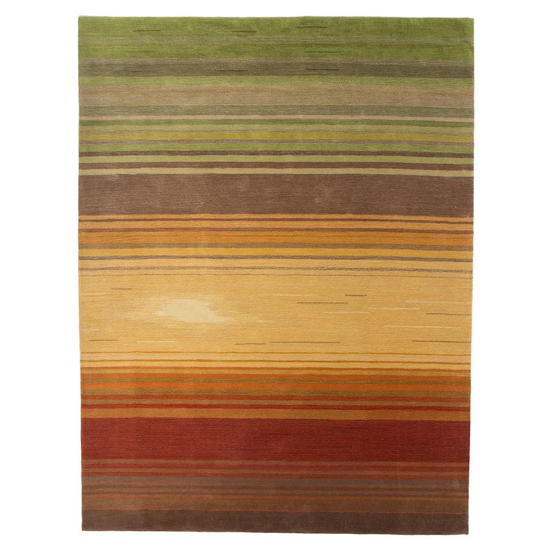 Nourison Contour Transitional Impressionist Horizontal Stripe Hand-tufted Area Rug