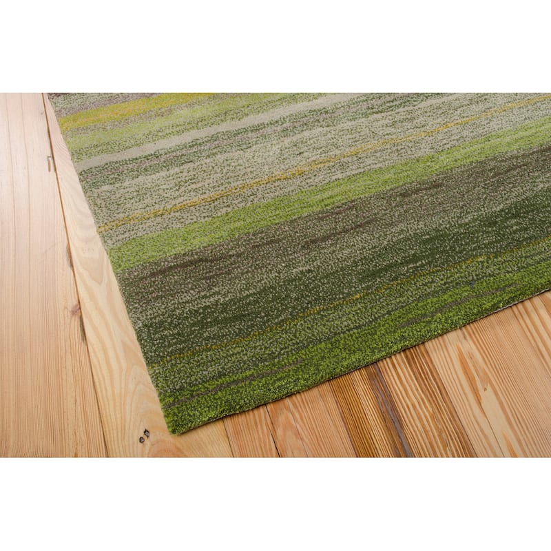 Nourison Contour Transitional Impressionist Horizontal Stripe Hand-tufted Area Rug