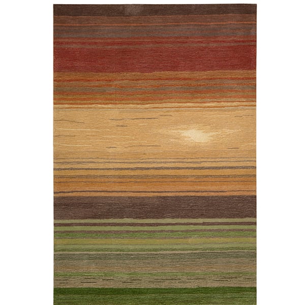 Nourison Contour Transitional Impressionist Horizontal Stripe Hand-tufted Area Rug
