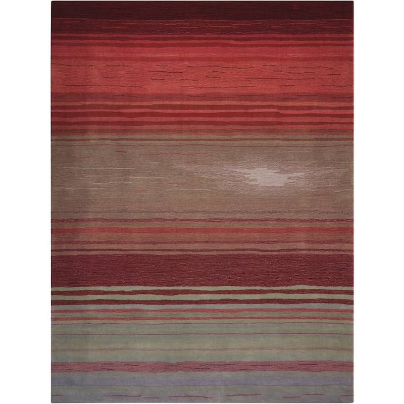 Nourison Contour Transitional Impressionist Horizontal Stripe Hand-tufted Area Rug