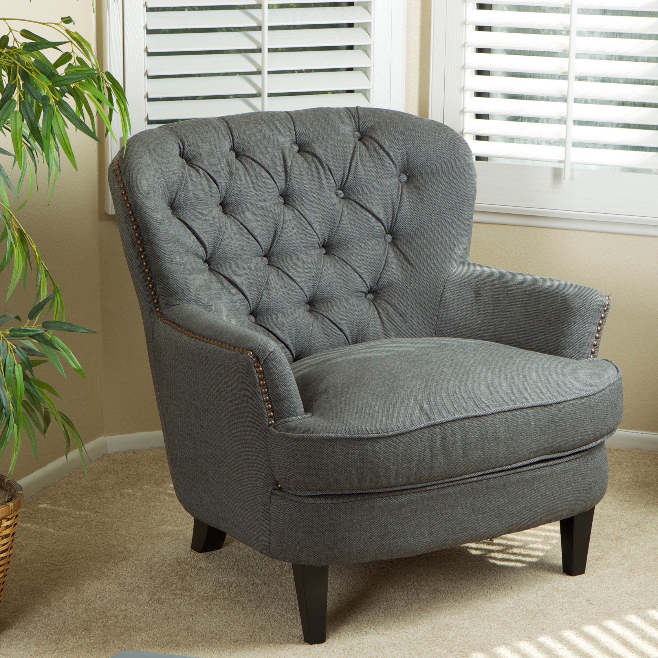 Christopher Knight Home Tafton Tufted Grey Fabric Club ...