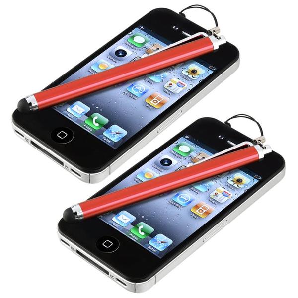 INSTEN Red Touch Screen Stylus for Apple iPhone/ iPod/ iPad (Pack of 2