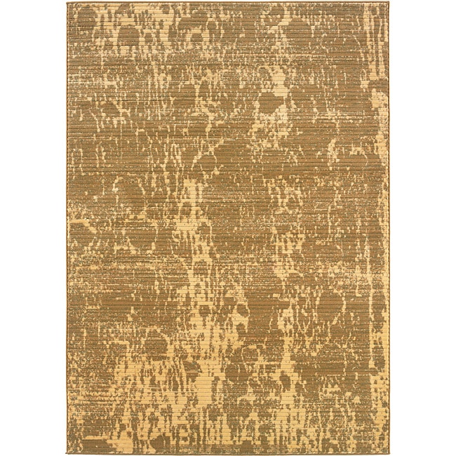 Cream/ Beige Abstract Area Rug (92 X 125)