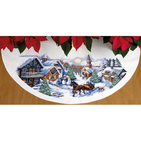 Shop Sleigh Ride Tree Skirt Counted Cross Stitch Kit ...