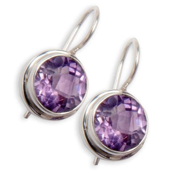 Handmade Sterling Silver Amethyst Earrings Purple India Handmade Sterling Silver Amethyst Earrings Purple India