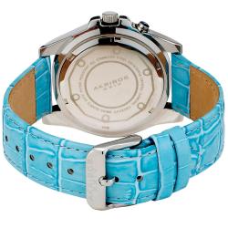 Akribos XXIV Women's Light Blue Strap Diamond Multifunction Watch Akribos XXIV Women's Akribos XXIV Watches