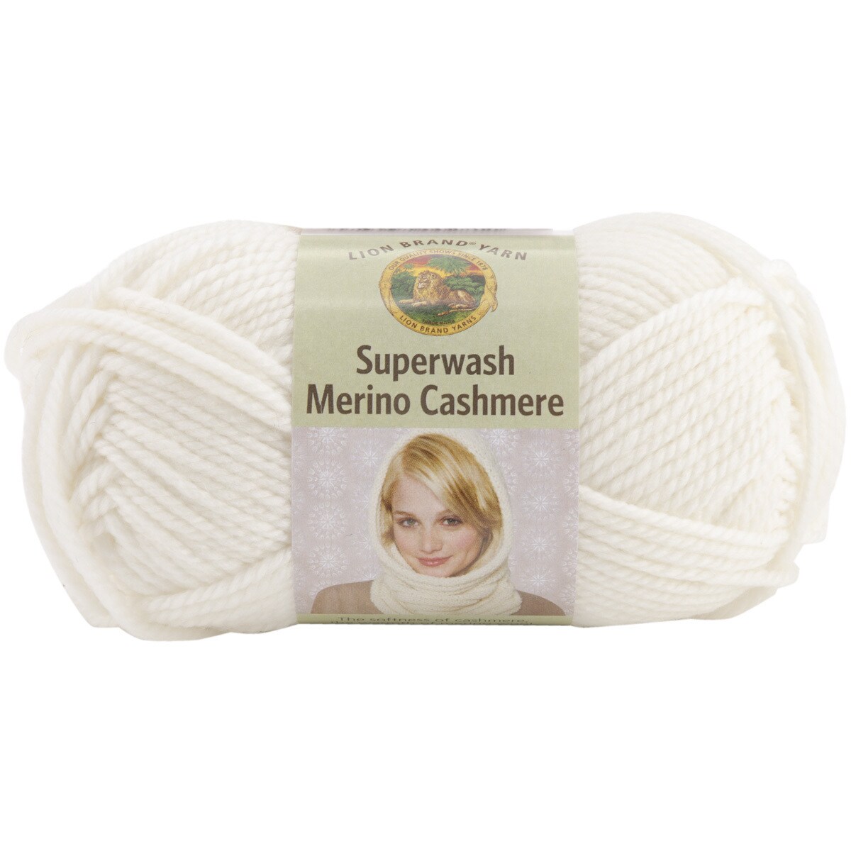 Shop Lion Brand Ivory Superwash Merino Cashmere Yarn Free