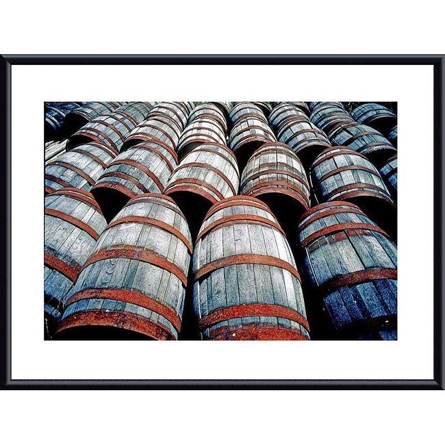 John K. Nakata 'Old Wine Barrels' Metal Framed Art Print
