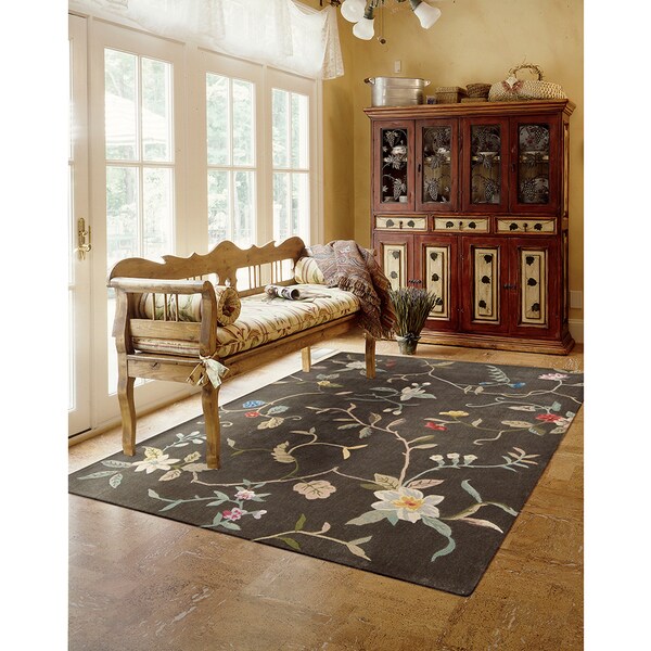 Nourison Hand-tufted Contours Brown Rug - 5' x 7'6