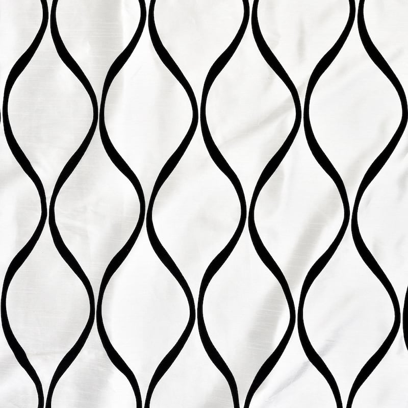 Lambrequin Casa Flocked Faux Silk Window Panel