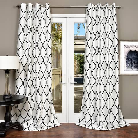 Lambrequin Casa Flocked Faux Silk Window Panel