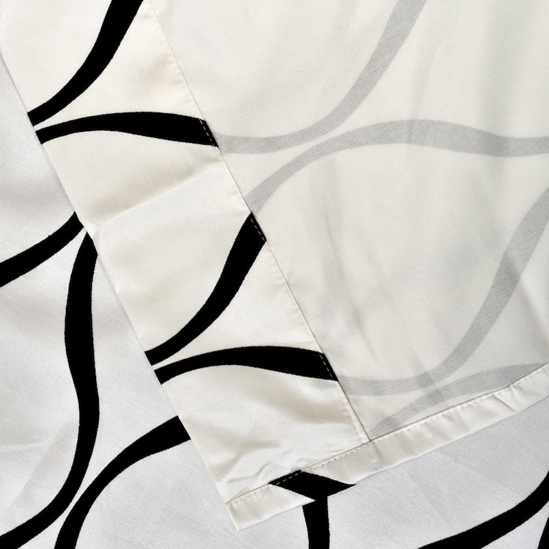 Lambrequin Casa Flocked Faux Silk Window Panel