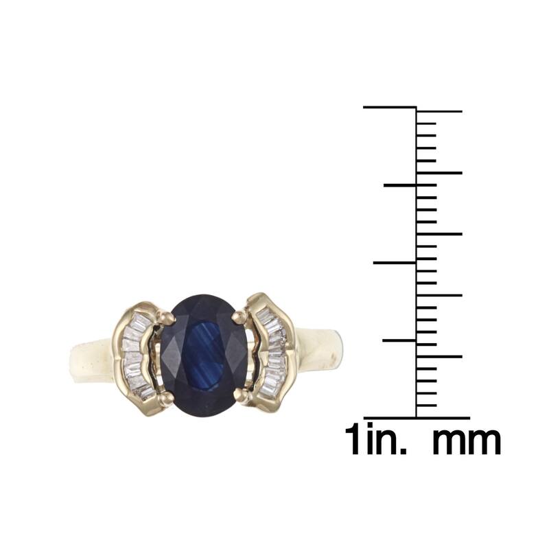 Kabella 14k Yellow Gold Sapphire and 1/5ct TDW Diamond Ring (I-J, SI2)