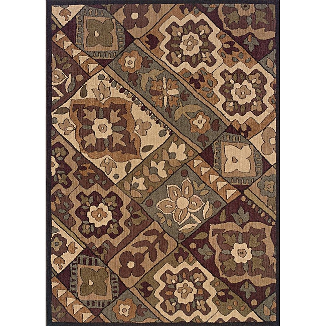 Messina Black/ Purple Area Rug (53 X 76)