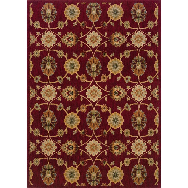 Berkley Red/ Beige Transitional Area Rug (78 X 1010)