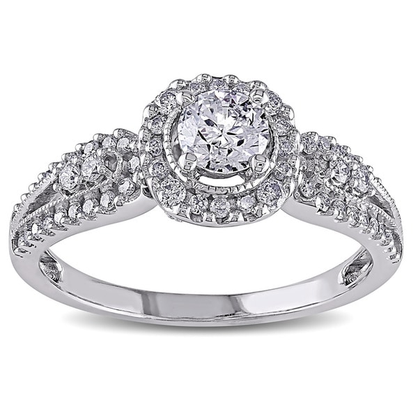 Shop Miadora Signature Collection 14k White Gold 1ct TDW Diamond Ring ...
