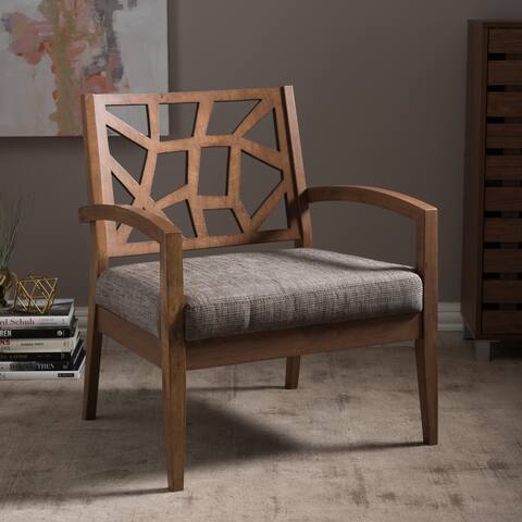 Baxton Studio Jennifer Modern Lounge Chair with 'Gravel' Fabric Seat