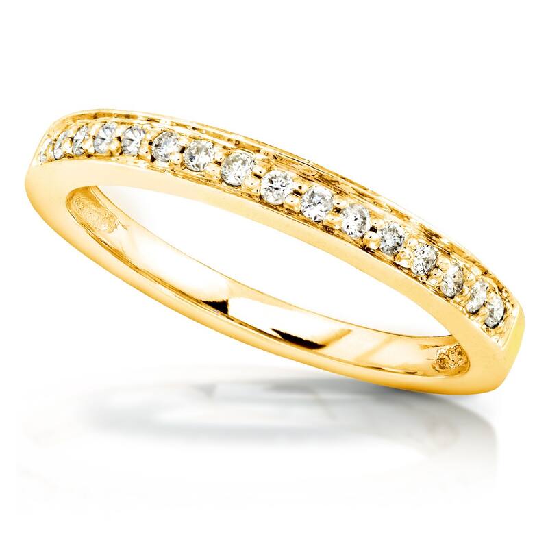Annello by Kobelli 14k Yellow Gold 1/6ct TDW Diamond Wedding Band