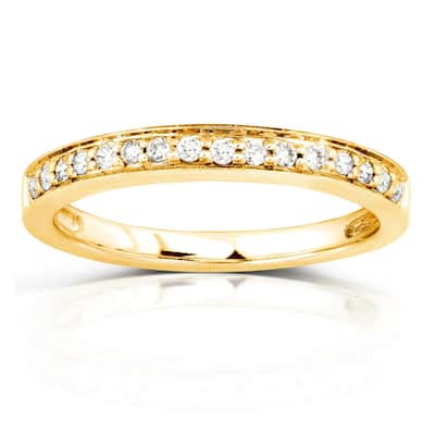 Annello by Kobelli 14k Yellow Gold 1/6ct TDW Diamond Wedding Band