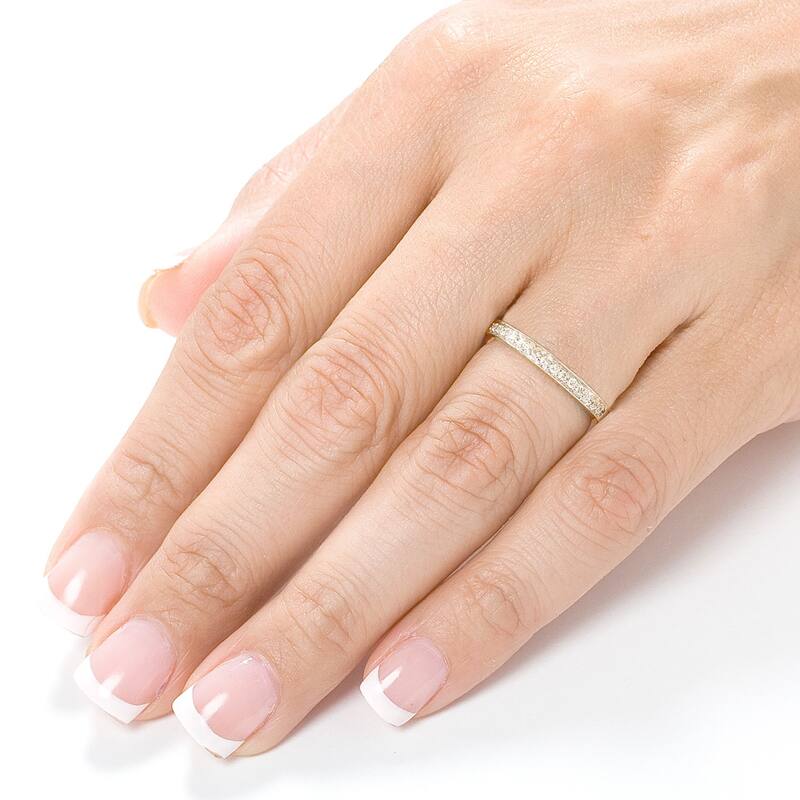Annello by Kobelli 14k Yellow Gold 1/6ct TDW Diamond Wedding Band