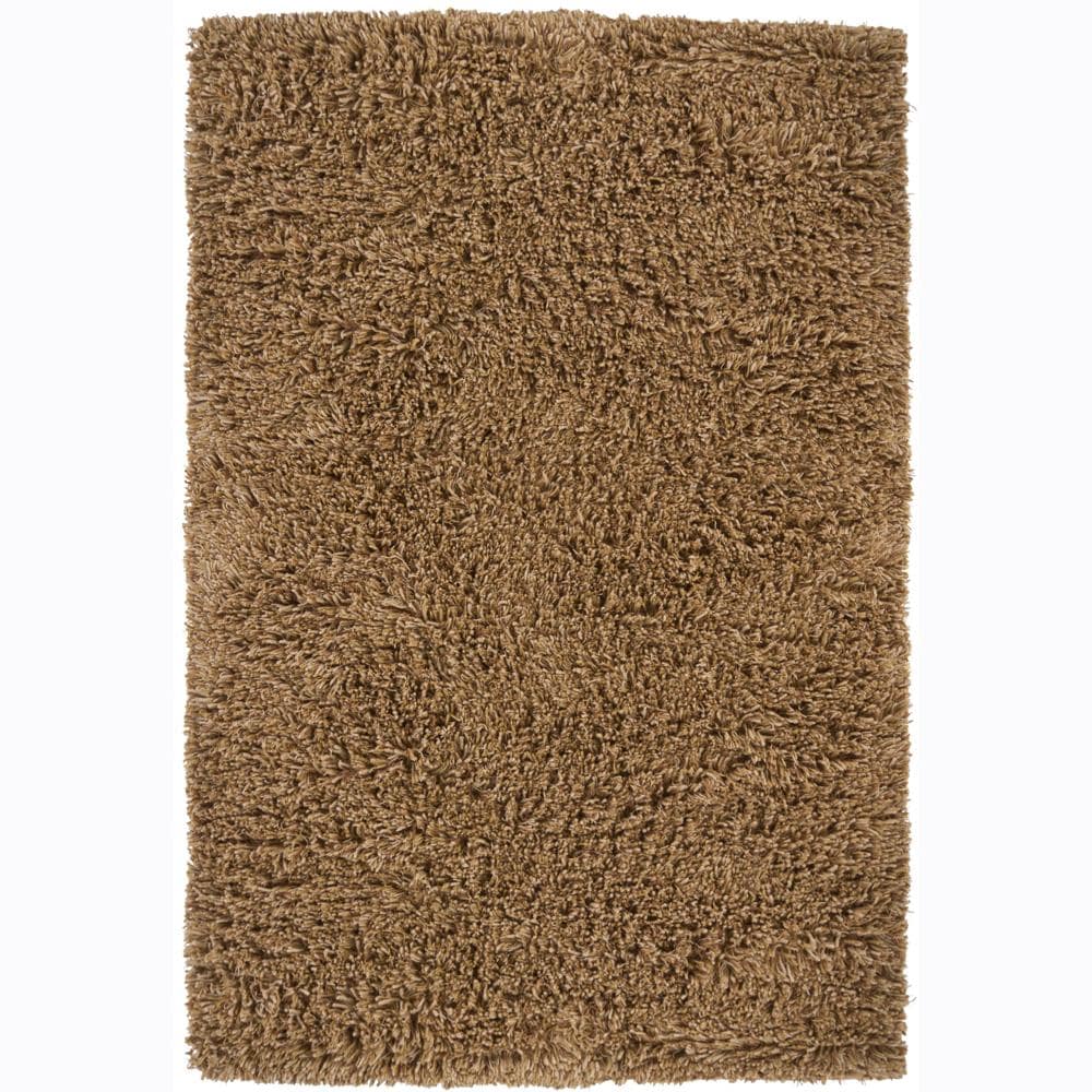 Handwoven Brown Shaded Mandara New Zealand Wool Shag Rug (5 X 76)