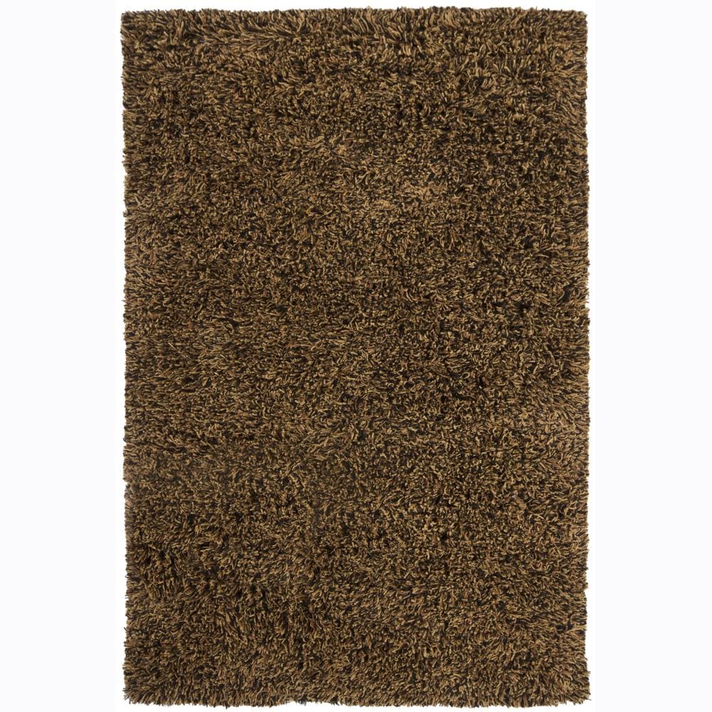 Handwoven Black/brown Mandara New Zealand Wool Shag Rug (79 X 106) (BlackPattern Shag Tip We recommend the use of a  non skid pad to keep the rug in place on smooth surfaces. All rug sizes are approximate. Due to the difference of monitor colors, some r