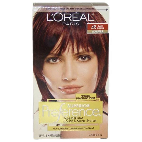 Shop L'Oreal Superior Preference Dark Auburn #4R Hair Color - Free